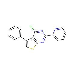 Clc1nc(-c2ccccn2)nc2scc(-c3ccccc3)c12 ZINC000003416078