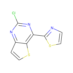 Clc1nc(-c2nccs2)c2sccc2n1 ZINC000029047659