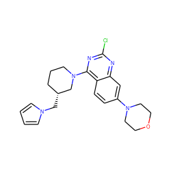 Clc1nc(N2CCC[C@@H](Cn3cccc3)C2)c2ccc(N3CCOCC3)cc2n1 ZINC000199424304