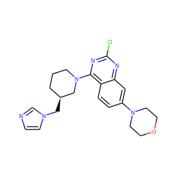 Clc1nc(N2CCC[C@H](Cn3ccnc3)C2)c2ccc(N3CCOCC3)cc2n1 ZINC000199424211