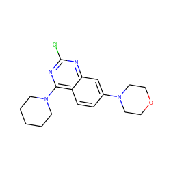 Clc1nc(N2CCCCC2)c2ccc(N3CCOCC3)cc2n1 ZINC000118856857