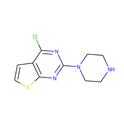 Clc1nc(N2CCNCC2)nc2sccc12 ZINC000045356152