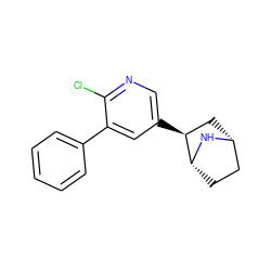 Clc1ncc([C@H]2C[C@@H]3CC[C@H]2N3)cc1-c1ccccc1 ZINC000013470172