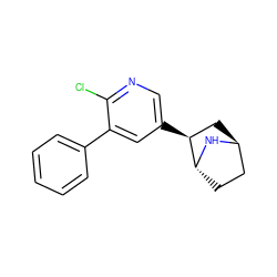 Clc1ncc([C@H]2C[C@H]3CC[C@H]2N3)cc1-c1ccccc1 ZINC000253688720