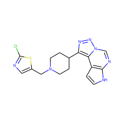 Clc1ncc(CN2CCC(c3nnn4cnc5[nH]ccc5c34)CC2)s1 ZINC001772611433