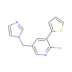 Clc1ncc(Cn2ccnc2)cc1-c1cccs1 ZINC000084632265