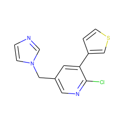 Clc1ncc(Cn2ccnc2)cc1-c1ccsc1 ZINC001772573214