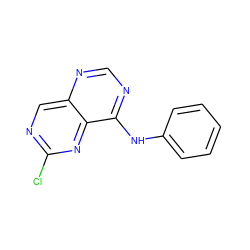 Clc1ncc2ncnc(Nc3ccccc3)c2n1 ZINC000013762496