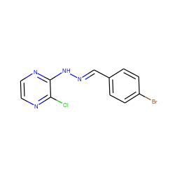 Clc1nccnc1N/N=C/c1ccc(Br)cc1 ZINC000004947204