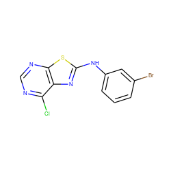 Clc1ncnc2sc(Nc3cccc(Br)c3)nc12 ZINC000653831420