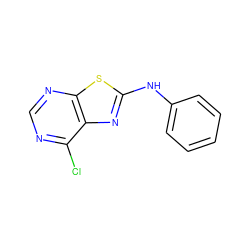 Clc1ncnc2sc(Nc3ccccc3)nc12 ZINC000026896945