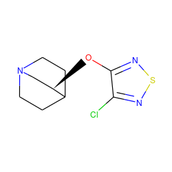 Clc1nsnc1O[C@@H]1CN2CCC1CC2 ZINC000013777522