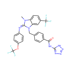 Cn1/c(=N/c2ccc(OC(F)(F)F)cc2)n(Cc2ccc(C(=O)Nc3nnn[nH]3)cc2)c2cc(C(F)(F)F)ccc21 ZINC000101455514