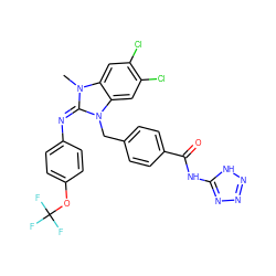 Cn1/c(=N/c2ccc(OC(F)(F)F)cc2)n(Cc2ccc(C(=O)Nc3nnn[nH]3)cc2)c2cc(Cl)c(Cl)cc21 ZINC000101455485