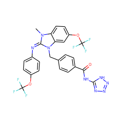 Cn1/c(=N/c2ccc(OC(F)(F)F)cc2)n(Cc2ccc(C(=O)Nc3nnn[nH]3)cc2)c2cc(OC(F)(F)F)ccc21 ZINC000101455519