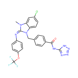 Cn1/c(=N/c2ccc(OC(F)(F)F)cc2)n(Cc2ccc(C(=O)Nc3nnn[nH]3)cc2)c2ccc(Cl)cc21 ZINC000101455534