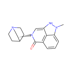 Cn1[nH]c2cn([C@H]3CN4CCC3CC4)c(=O)c3cccc1c23 ZINC000169724397