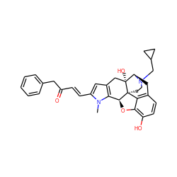 Cn1c(/C=C/C(=O)Cc2ccccc2)cc2c1[C@@H]1Oc3c(O)ccc4c3[C@@]13CCN(CC1CC1)[C@H](C4)[C@]3(O)C2 ZINC000058603896