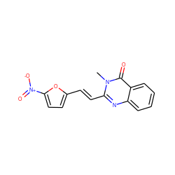 Cn1c(/C=C/c2ccc([N+](=O)[O-])o2)nc2ccccc2c1=O ZINC000004141550