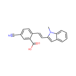 Cn1c(/C=C/c2ccc(C#N)cc2C(=O)O)cc2ccccc21 ZINC000028954674