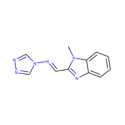 Cn1c(/C=N/n2cnnc2)nc2ccccc21 ZINC000000439620