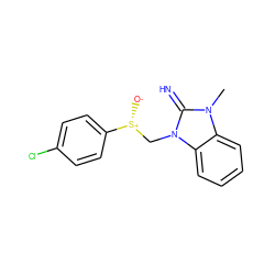 Cn1c(=N)n(C[S@@+]([O-])c2ccc(Cl)cc2)c2ccccc21 ZINC000029127570