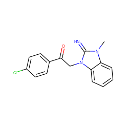 Cn1c(=N)n(CC(=O)c2ccc(Cl)cc2)c2ccccc21 ZINC000019707717