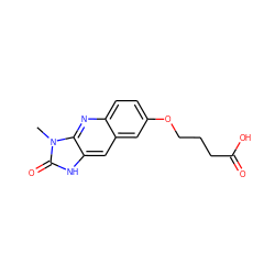 Cn1c(=O)[nH]c2cc3cc(OCCCC(=O)O)ccc3nc21 ZINC000013725589