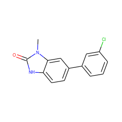 Cn1c(=O)[nH]c2ccc(-c3cccc(Cl)c3)cc21 ZINC000000026390