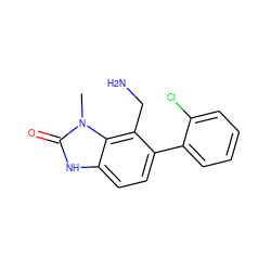 Cn1c(=O)[nH]c2ccc(-c3ccccc3Cl)c(CN)c21 ZINC000029125248