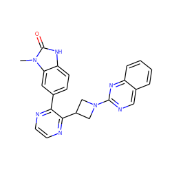 Cn1c(=O)[nH]c2ccc(-c3nccnc3C3CN(c4ncc5ccccc5n4)C3)cc21 ZINC000145180073