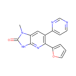 Cn1c(=O)[nH]c2nc(-c3ccco3)c(-c3ccncn3)cc21 ZINC000049036311