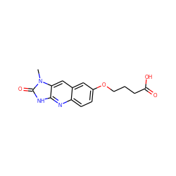 Cn1c(=O)[nH]c2nc3ccc(OCCCC(=O)O)cc3cc21 ZINC000013725585