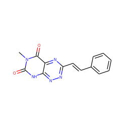 Cn1c(=O)[nH]c2nnc(/C=C/c3ccccc3)nc2c1=O ZINC000003984581