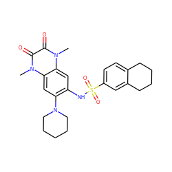 Cn1c(=O)c(=O)n(C)c2cc(N3CCCCC3)c(NS(=O)(=O)c3ccc4c(c3)CCCC4)cc21 ZINC000015734341