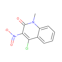 Cn1c(=O)c([N+](=O)[O-])c(Cl)c2ccccc21 ZINC000000083518