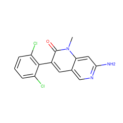 Cn1c(=O)c(-c2c(Cl)cccc2Cl)cc2cnc(N)cc21 ZINC000021289556