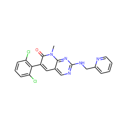 Cn1c(=O)c(-c2c(Cl)cccc2Cl)cc2cnc(NCc3ccccn3)nc21 ZINC000003832361