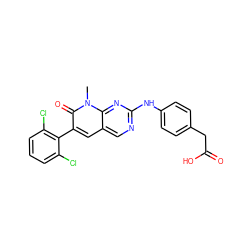 Cn1c(=O)c(-c2c(Cl)cccc2Cl)cc2cnc(Nc3ccc(CC(=O)O)cc3)nc21 ZINC000003815308