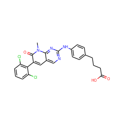 Cn1c(=O)c(-c2c(Cl)cccc2Cl)cc2cnc(Nc3ccc(CCCC(=O)O)cc3)nc21 ZINC000003815261