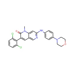 Cn1c(=O)c(-c2c(Cl)cccc2Cl)cc2cnc(Nc3ccc(N4CCOCC4)cc3)cc21 ZINC000003832351