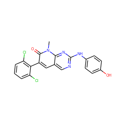 Cn1c(=O)c(-c2c(Cl)cccc2Cl)cc2cnc(Nc3ccc(O)cc3)nc21 ZINC000003815520