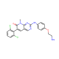 Cn1c(=O)c(-c2c(Cl)cccc2Cl)cc2cnc(Nc3ccc(OCCN)cc3)nc21 ZINC000003815499