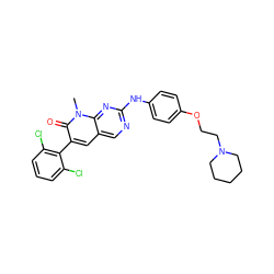 Cn1c(=O)c(-c2c(Cl)cccc2Cl)cc2cnc(Nc3ccc(OCCN4CCCCC4)cc3)nc21 ZINC000003815491