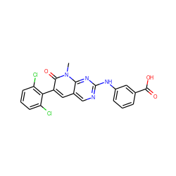 Cn1c(=O)c(-c2c(Cl)cccc2Cl)cc2cnc(Nc3cccc(C(=O)O)c3)nc21 ZINC000003815299