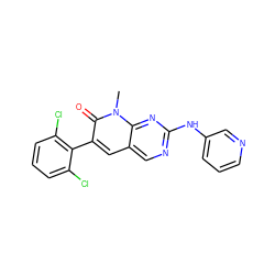 Cn1c(=O)c(-c2c(Cl)cccc2Cl)cc2cnc(Nc3cccnc3)nc21 ZINC000003815354