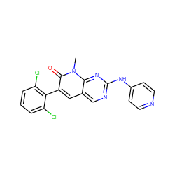 Cn1c(=O)c(-c2c(Cl)cccc2Cl)cc2cnc(Nc3ccncc3)nc21 ZINC000000601820