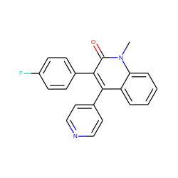 Cn1c(=O)c(-c2ccc(F)cc2)c(-c2ccncc2)c2ccccc21 ZINC000029039895