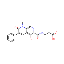 Cn1c(=O)c(-c2ccccc2)cc2c(O)c(C(=O)NCCC(=O)O)ncc21 ZINC000169711022