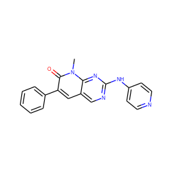 Cn1c(=O)c(-c2ccccc2)cc2cnc(Nc3ccncc3)nc21 ZINC000003832250